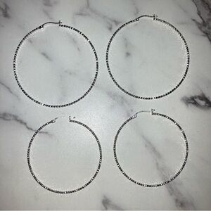 Large and Medium Sparkly Hoops